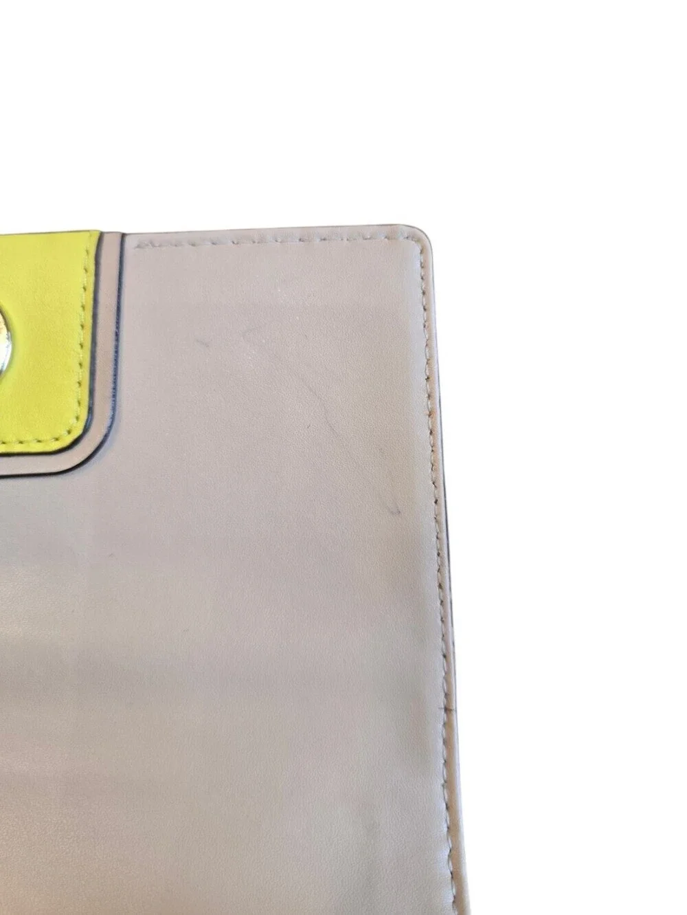 Kate Spade Mara Hampton Road Yellow Leather Turn Lock Wristlet Clutch Wallet